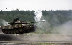 T-72 Tank firing while in a high speed jump